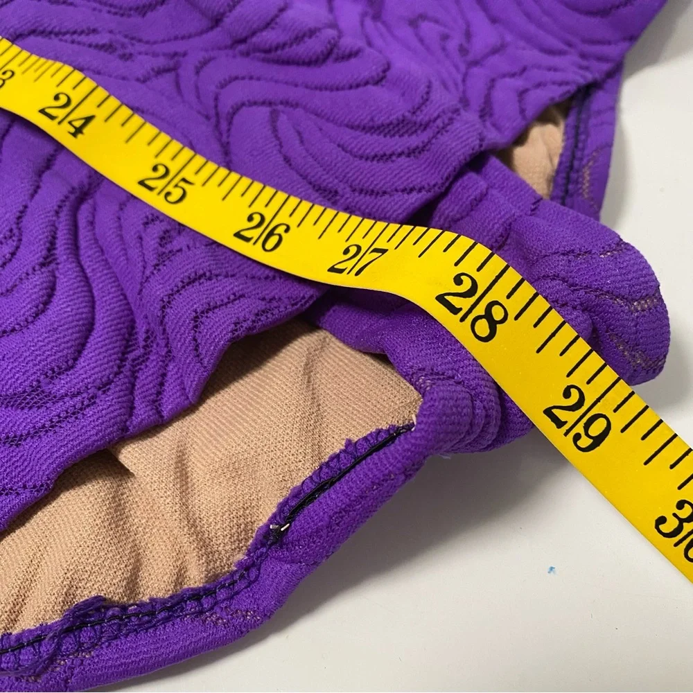 Vintage purple skirted one piece bathing suit